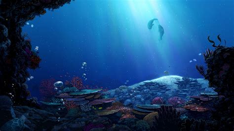 anime ocean gif|anime underwater scenery.